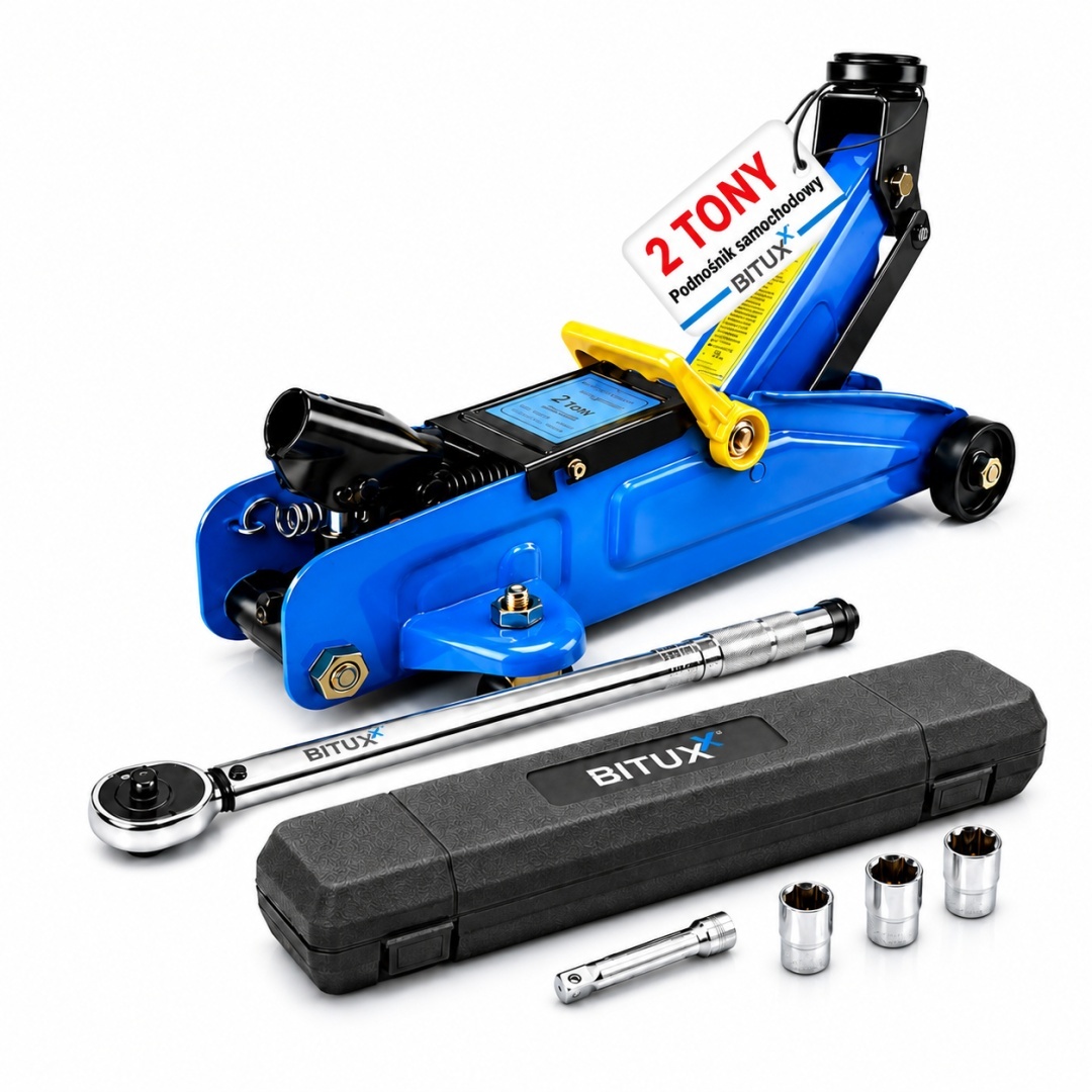 Hydraulický zvedák 2t + momentový klíč sada na kola M20153